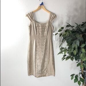 NWT London Times Metallic Champagne Dress